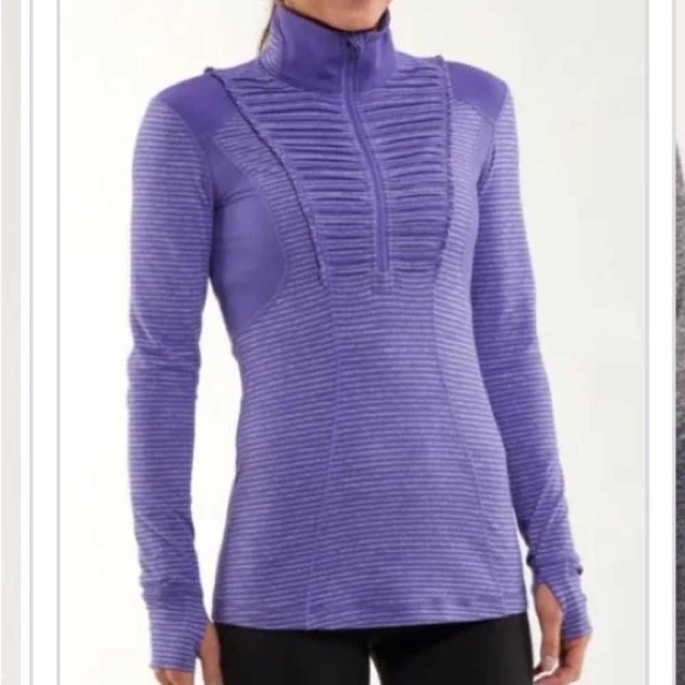 Awesome vintage Lululemon Run your Heart Out ruffled running jacket top 8